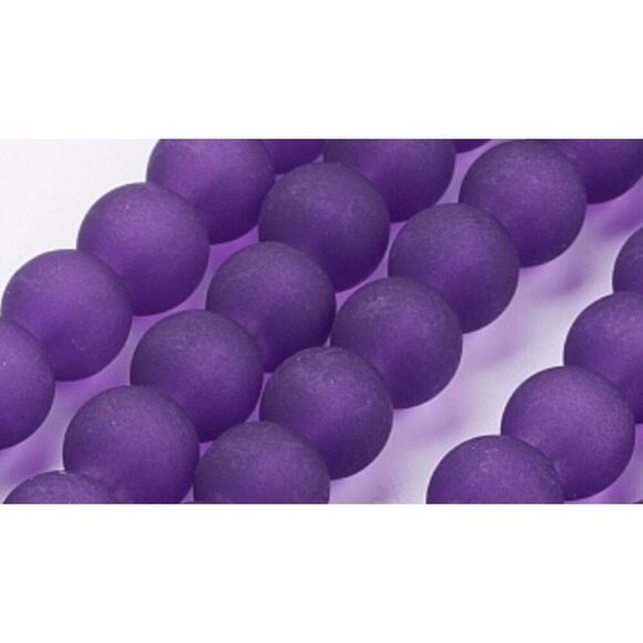 8-9MM Frosted Purple Jade Beads-ONE Gemstone Bead Strand-Jewelry Supplies NWT - Picture 1 of 3